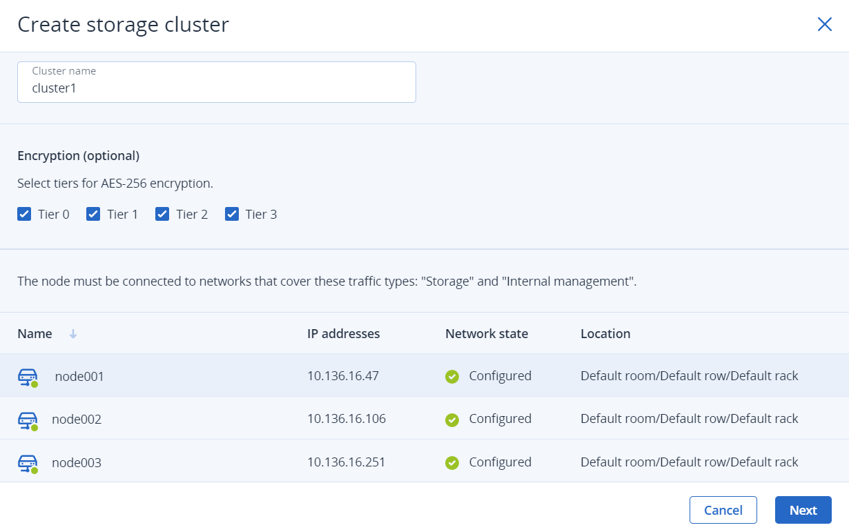 Deploying the storage cluster