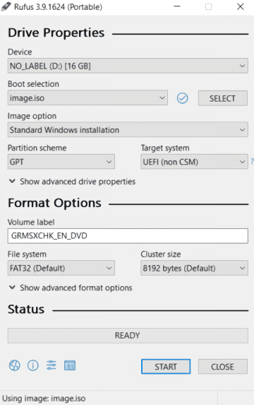 writing a live usb rufus iso or dd