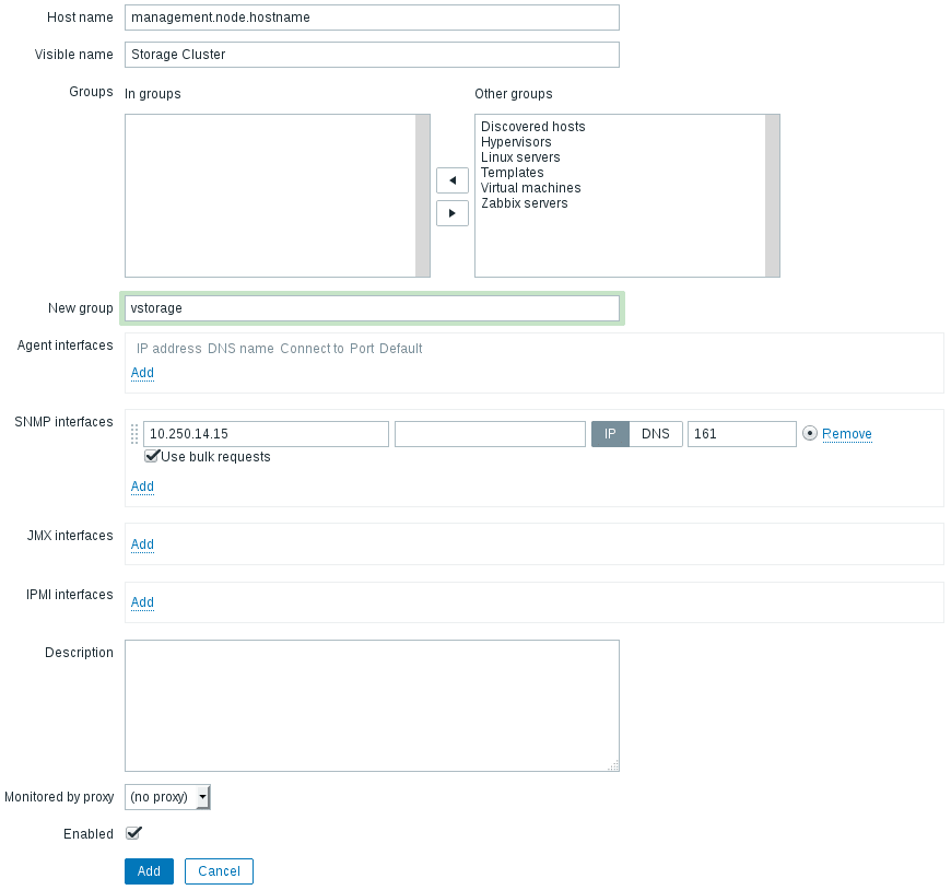 Monitoring the cluster with Zabbix