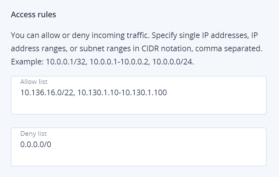 Configuring inbound firewall rules